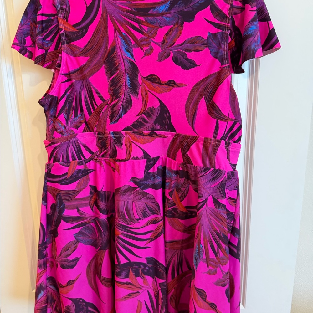 Torrid hot pink swimsuit dress - Picture 2 of 5